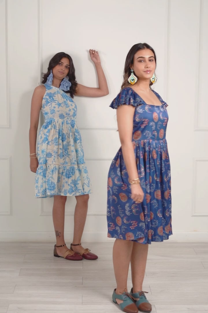 Flowy Floral Printed Midi Dress