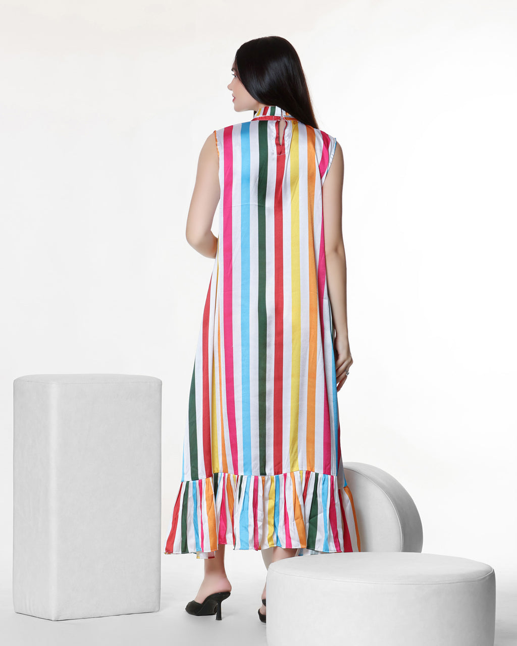 Rainbow Striped Maxi Dress