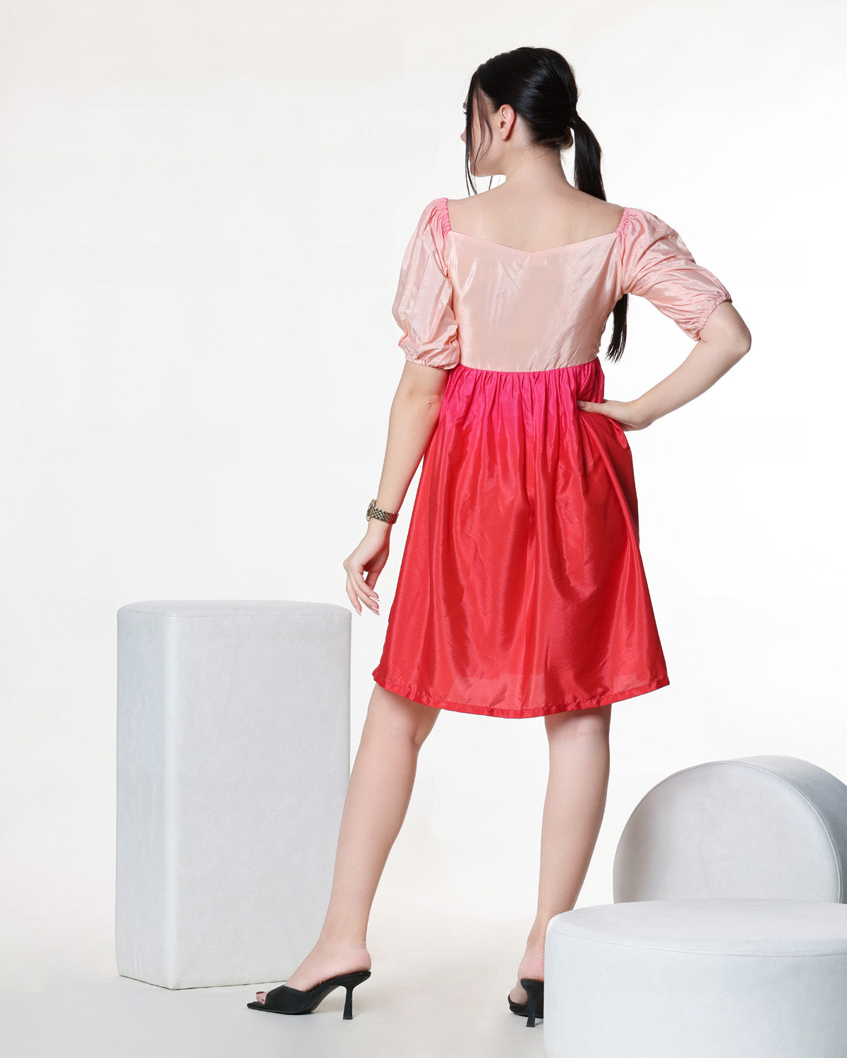 Gradient Silk Crepe Dress