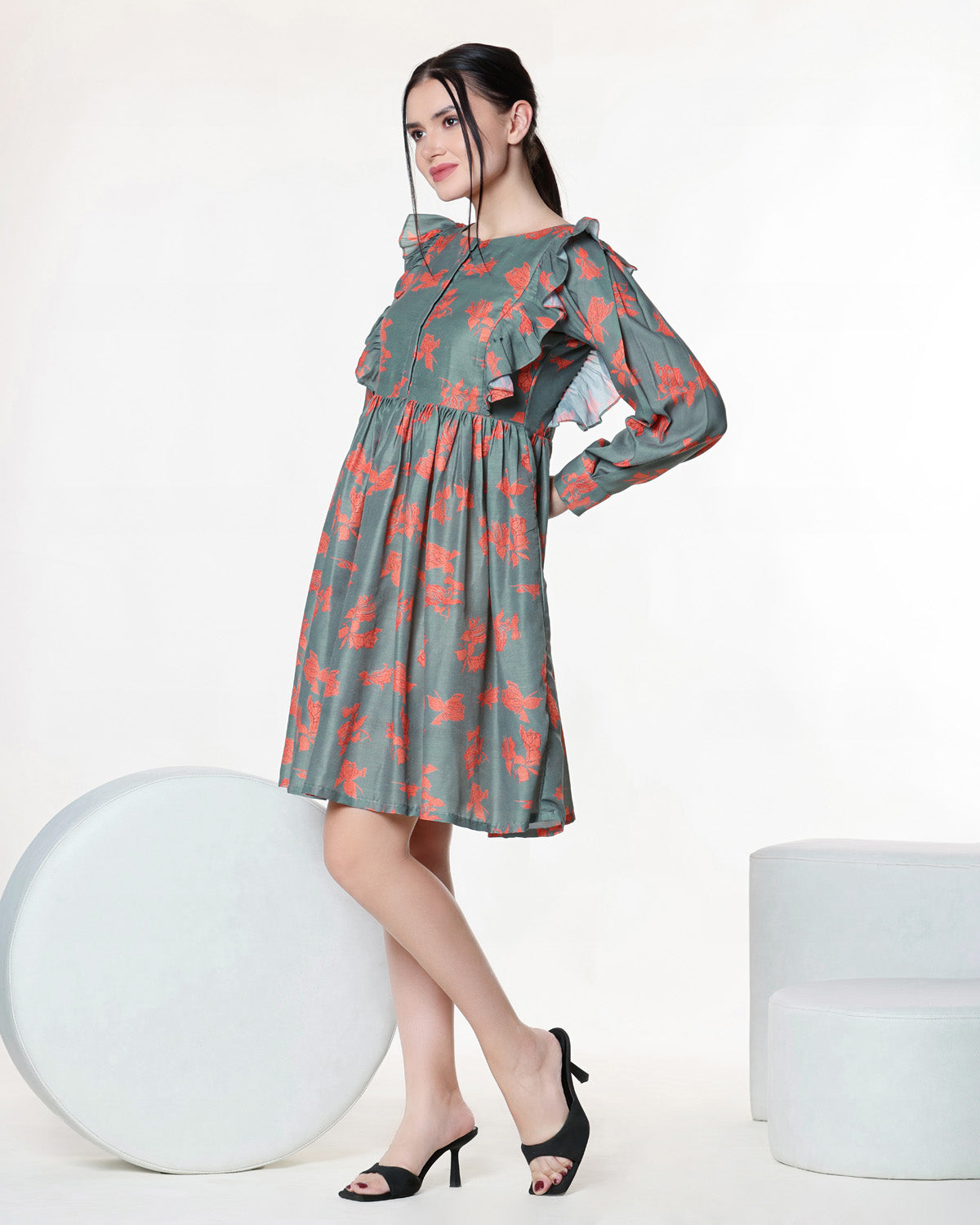 Floral Print Muslin Dress