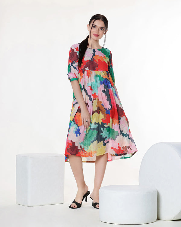 Printed Midi Dress