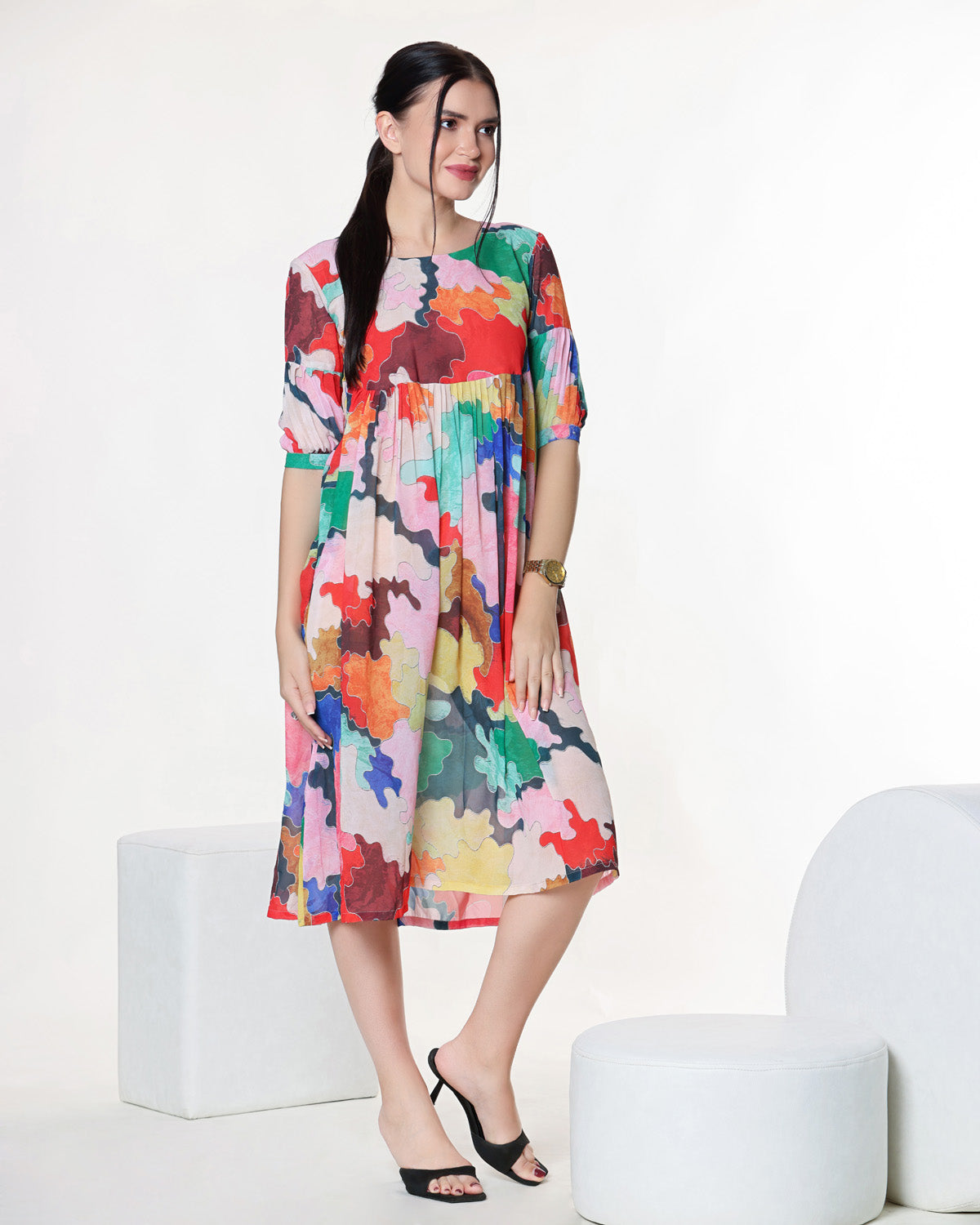Printed Midi Dress