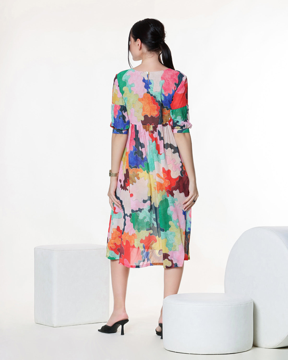 Printed Midi Dress