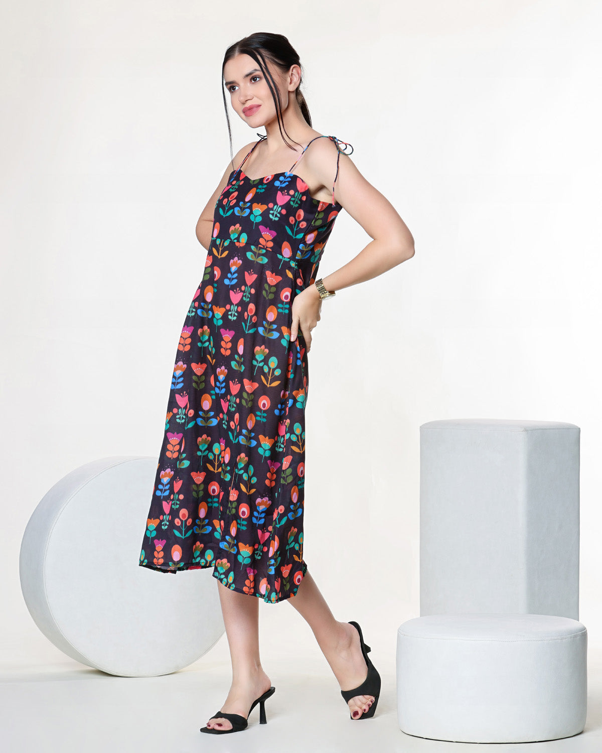 Floral Printed A-line Dress