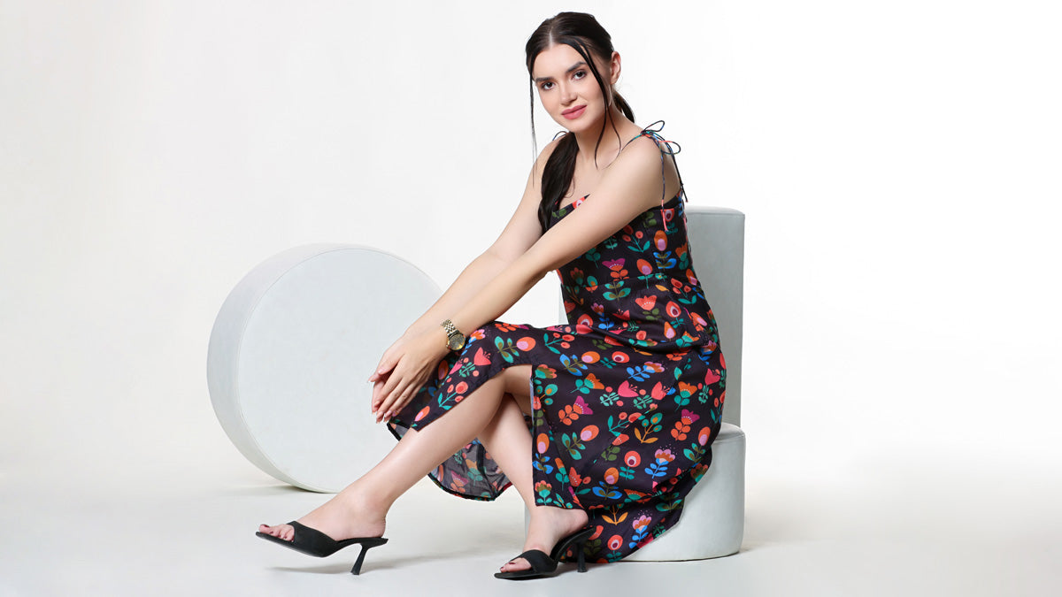 Floral Printed A-line Dress