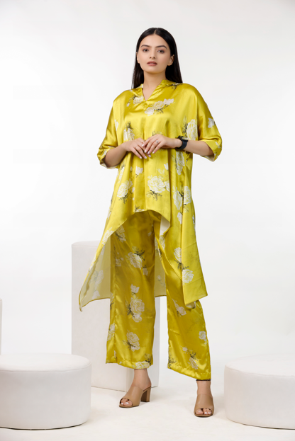 Floral Print Satin Co-ord Set