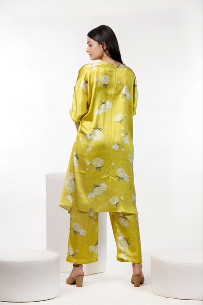 Floral Print Satin Co-ord Set
