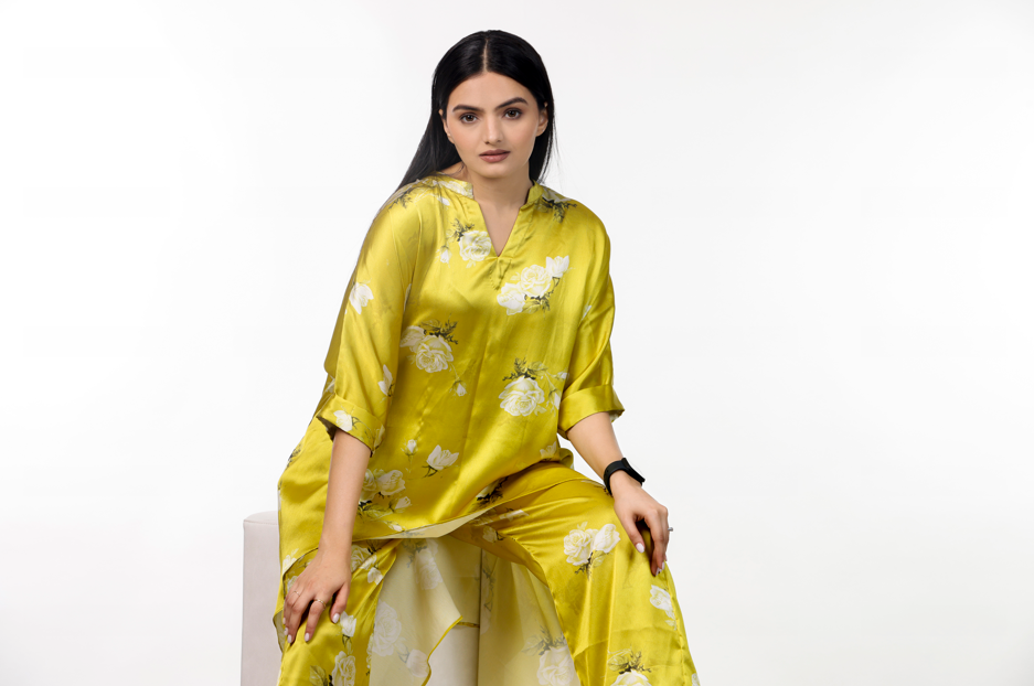 Floral Print Satin Co-ord Set