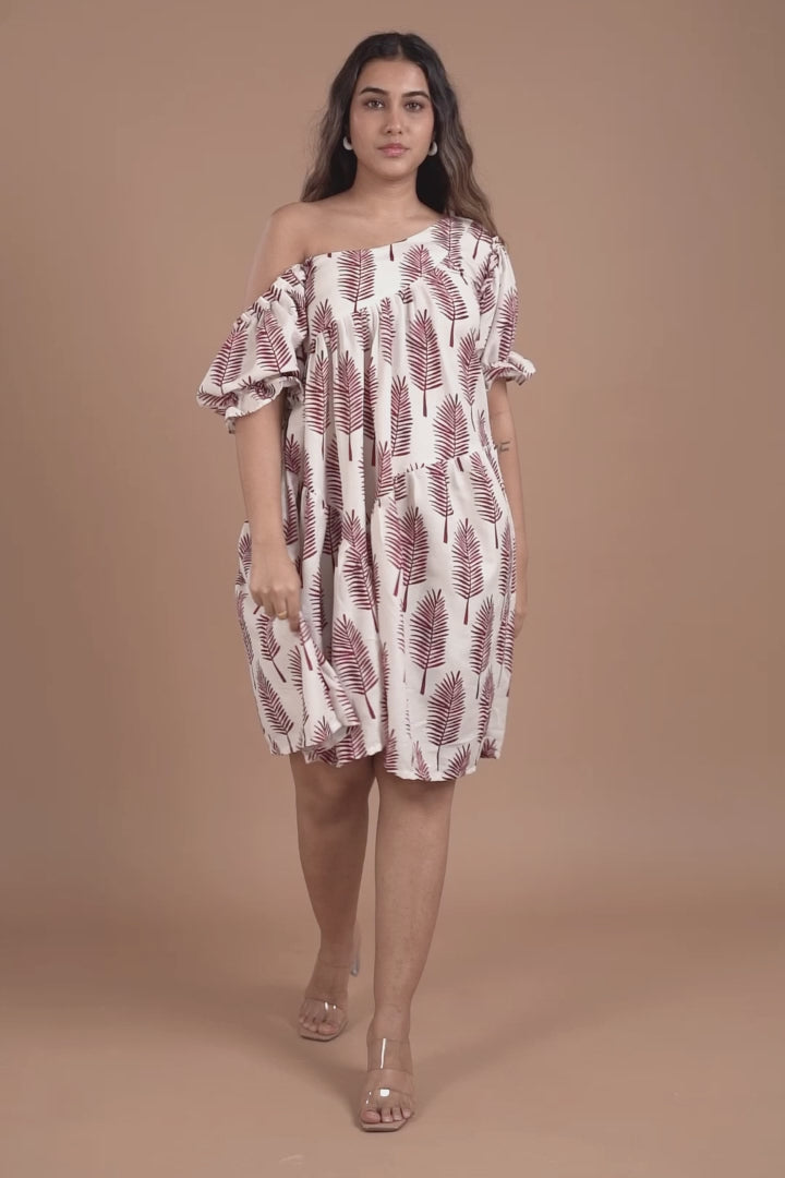 Off-Shoulder Tiered Printed Midi Dress