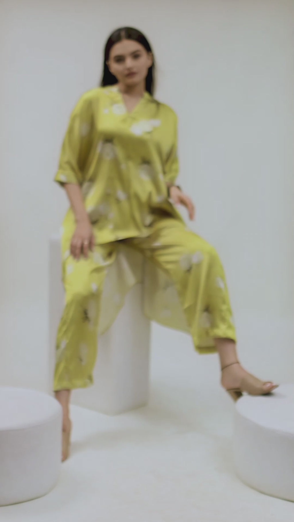 Trendy Printed Lemon Color Co Ord Set