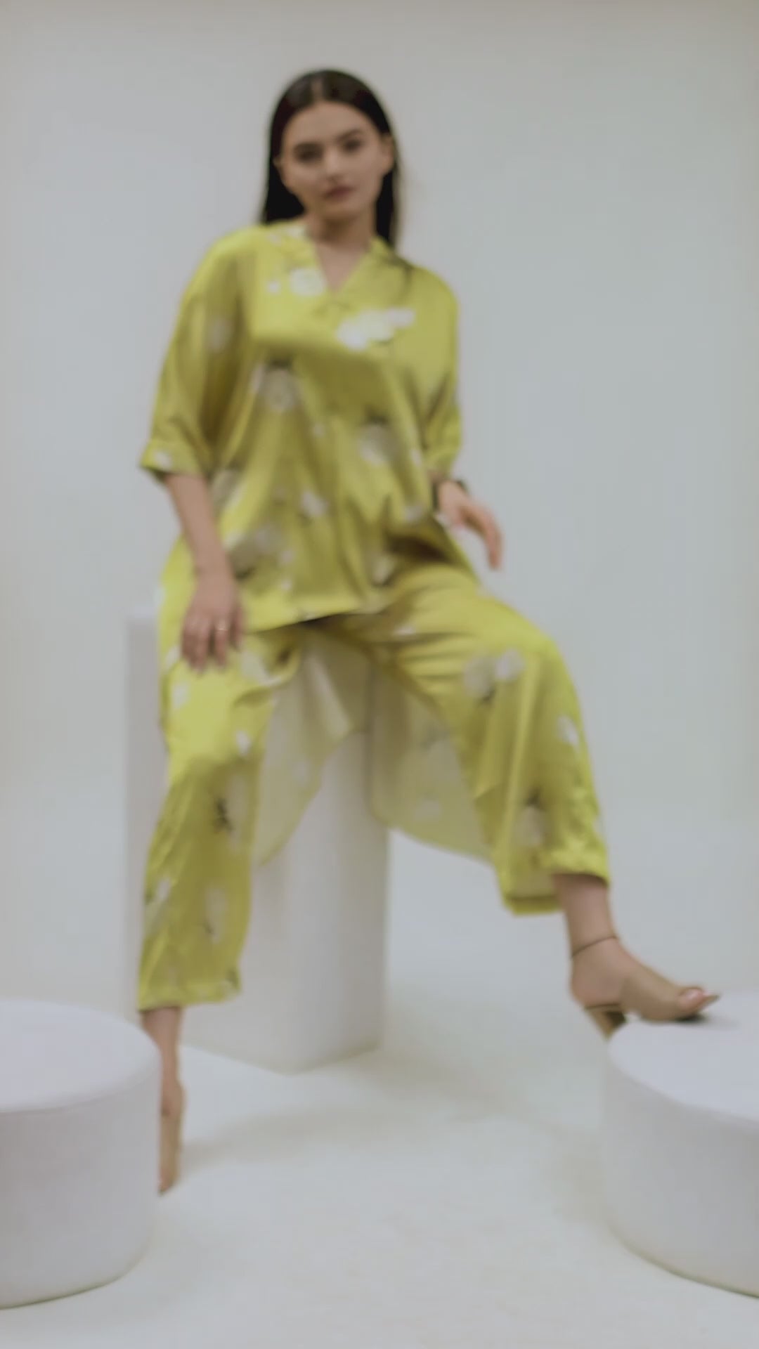 Trendy Printed Lemon Color Co Ord Set