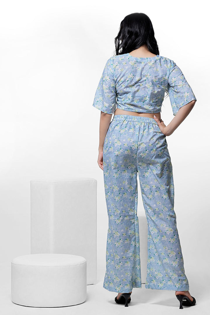Jasmine Velly Floral Crop Top And Pent by aaRVee Studio. Shop @ www.aarveestudio.com