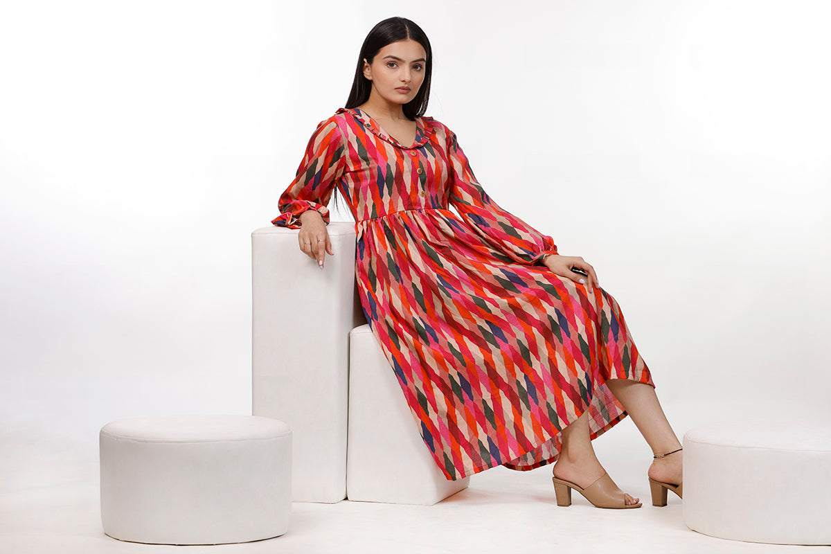 Rainbow Colorful Dress by aaRVee Studio. Shop @ www.aarveestudio.com