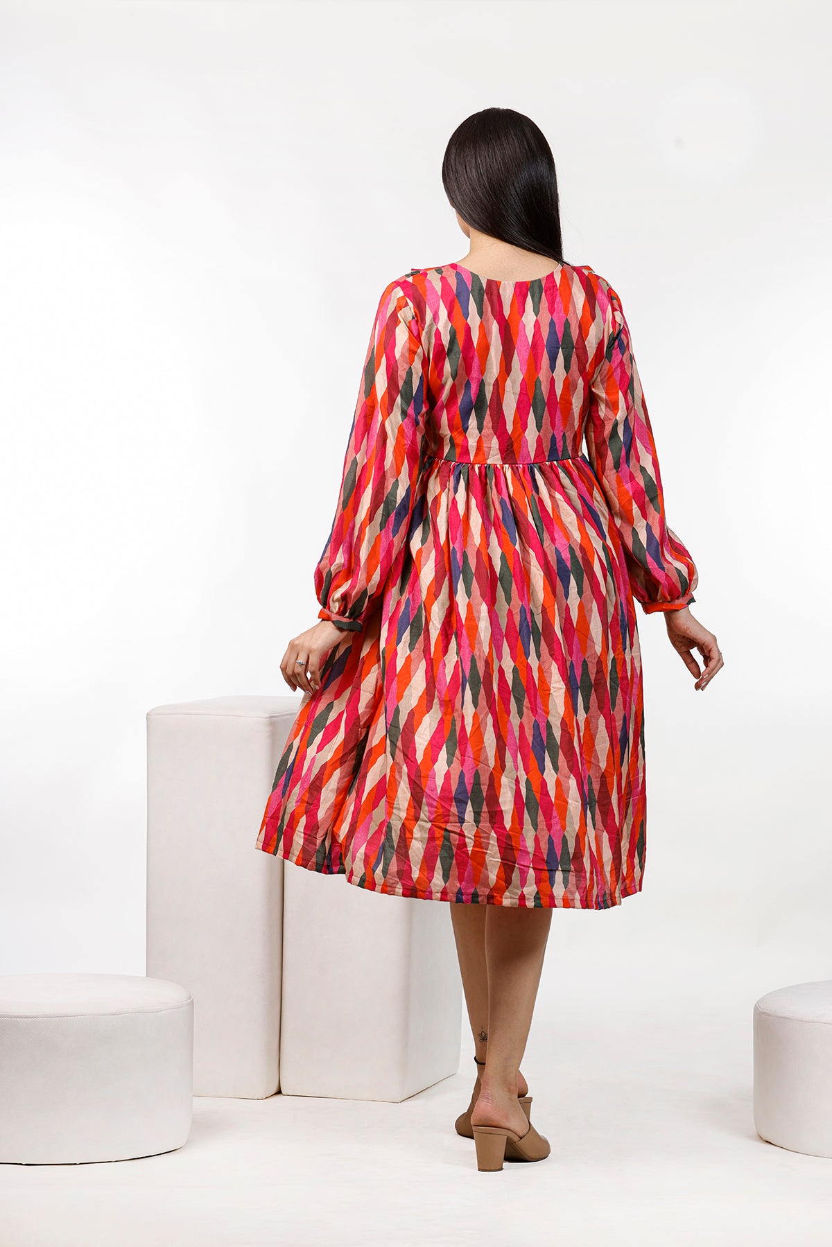 Rainbow Colorful Dress by aaRVee Studio. Shop @ www.aarveestudio.com